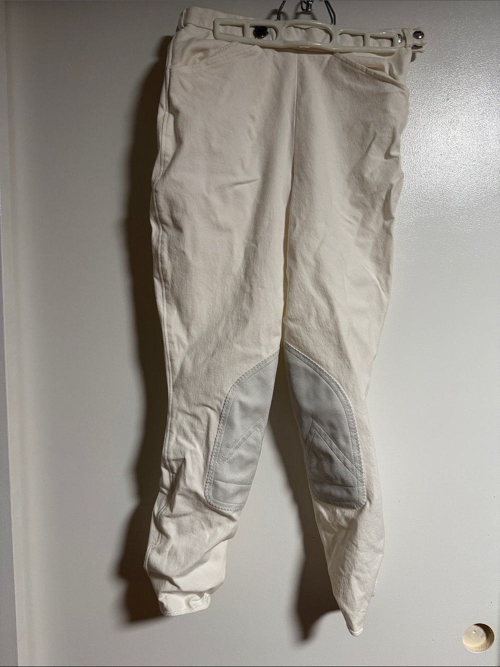 Women’s White Riding Breeches with Knee Patches - Size 30L
